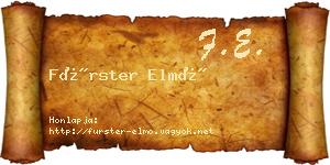 Fürster Elmó névjegykártya